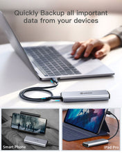 Load image into Gallery viewer, ANKMAX UC31M2 NVMe and SATA M.2  Enclosure USB 3.1 10Gbps Aluminum  External Enclosure