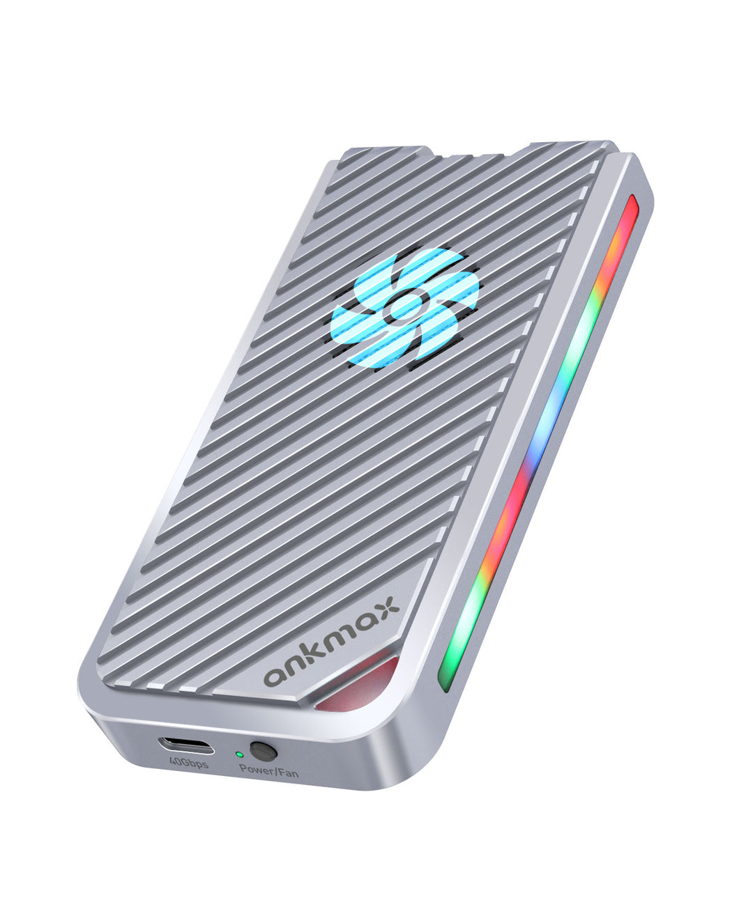 ANKMAX UC4M3 USB4 SSD Enclosure with Fan and RGB Light for NVMe M.2 SSD