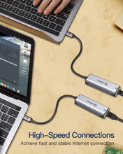 Load image into Gallery viewer, Ankmax USB C to Ethernet Adapter 2.5Gb, Ethernet Adapter UC312G2 for Laptop, Aluminum with Thermal Design, Type C (Thunderbolt 5/4/3 Compatible) to RJ45 Network LAN Internet, Compatible for MacBook Air/Pro, XPS
