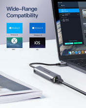 Load image into Gallery viewer, Ankmax USB C to Ethernet Adapter 2.5Gb, Ethernet Adapter UC312G2 for Laptop, Aluminum with Thermal Design, Type C (Thunderbolt 5/4/3 Compatible) to RJ45 Network LAN Internet, Compatible for MacBook Air/Pro, XPS
