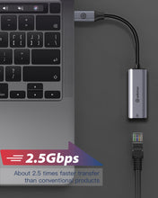 Load image into Gallery viewer, Ankmax USB C to Ethernet Adapter 2.5Gb, Ethernet Adapter UC312G2 for Laptop, Aluminum with Thermal Design, Type C (Thunderbolt 5/4/3 Compatible) to RJ45 Network LAN Internet, Compatible for MacBook Air/Pro, XPS
